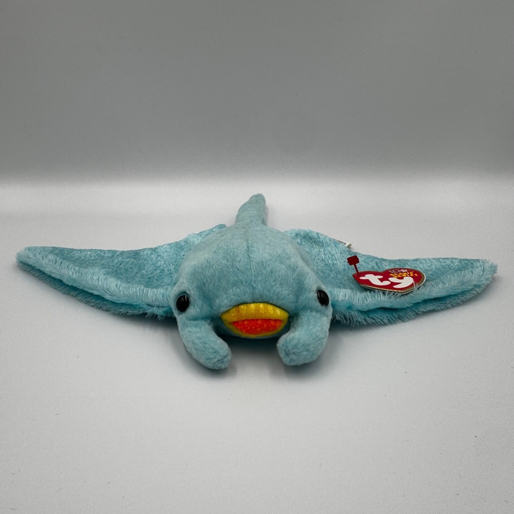 TY Beanie Baby - SUNRAY the Manta Ray (10‎ inches) - MWMTs Stuffed Animal